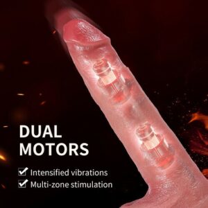 Realistic 7.4 IN Anal Dildo Silicone Heating Thrusting Automatic In & Out Vibrator