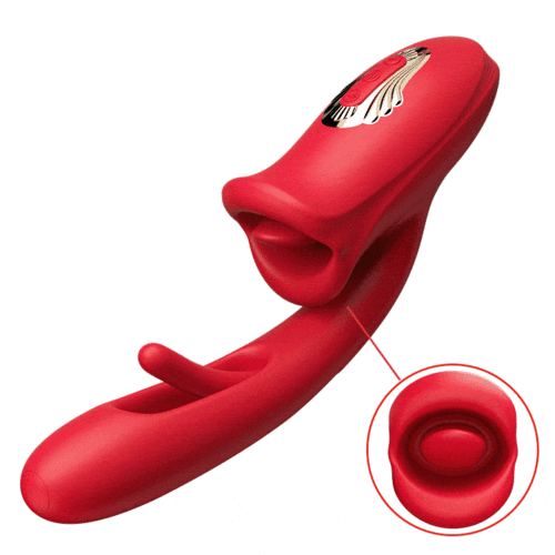 Mouth-Shaped Biting G Spot Soother with Vibration & Flapping